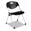 Alera Stack Chair with Casters, Black, PK2 AAP-SL651